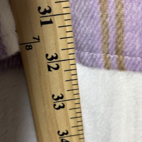 Forever 21 Plus Shacket Womens Size 2X Purple Brushed Plaid Wool Blend Jacket - Picture 11 of 11